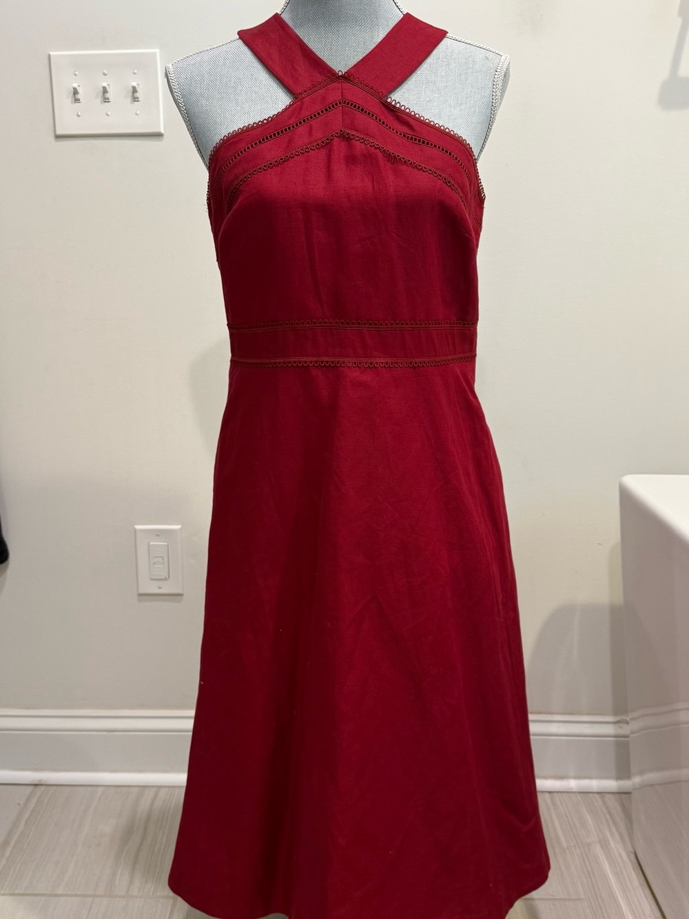 Ann Taylor Crimson Burgundy Dress